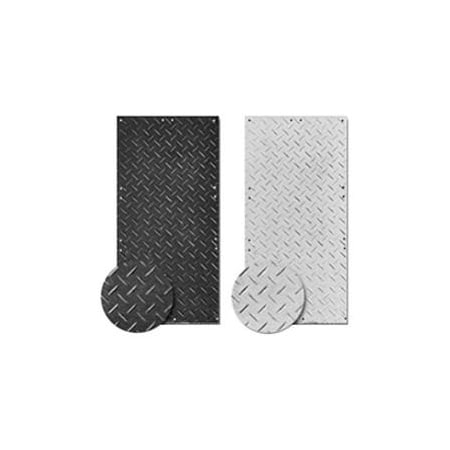 Justrite Checkers AlturnaMATS HDPE Ground Protection Mat, 2' x 6', Black, Smooth 1-Side,  AM26S1